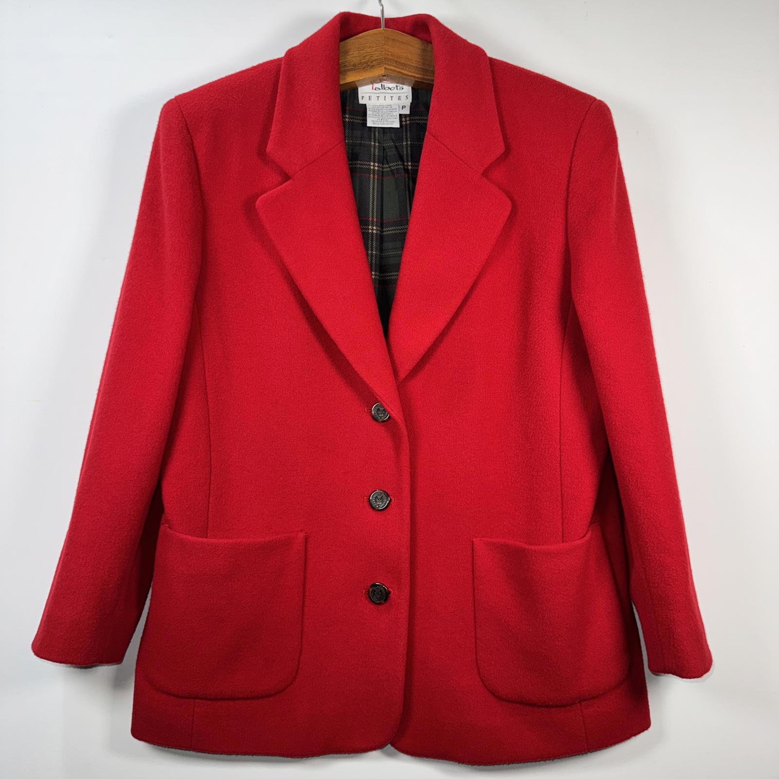 Vtg 90’s Talbots Petite Bright Red Blazer - Ps